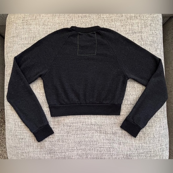 Aviator Nation Black ⚡️ Bolt Crop  Sweatshirt Size Medium (Fits Like Small) - Picture 2 of 6